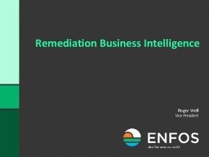 Remediation Business Intelligence Roger Well Vice President data