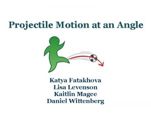 Projectile Motion at an Angle Katya Fatakhova Lisa
