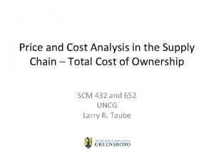 Price and cost analysis in supply chain