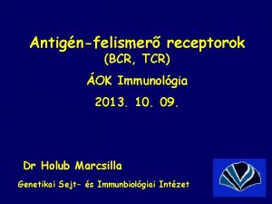 Antignfelismer receptorok BCR TCR OK Immunolgia 2013 10