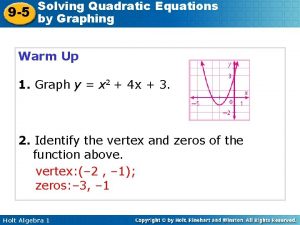 9-5 solving quadratic equations by graphing