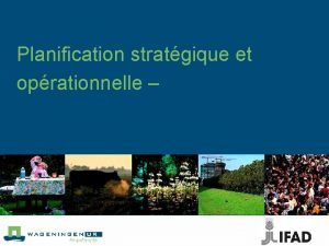 Planification stratgique et oprationnelle La mthode du cadre