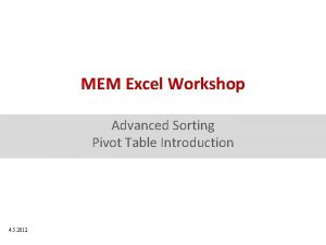 Advanced sorting in excel