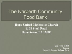 The Narberth Community Food Bank Hope United Methodist