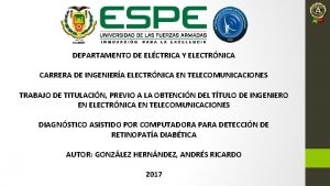 DEPARTAMENTO DE ELCTRICA Y ELECTRNICA CARRERA DE INGENIERA