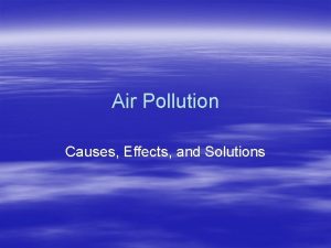 Air Pollution Causes Effects and Solutions Terms to