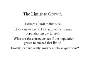 Limits to growth