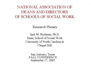 National association of deans and directors