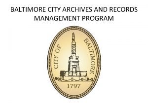 Baltimore city archives
