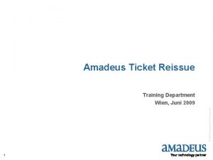 Amadeus Ticket Reissue 2008 Amadeus IT Group SA
