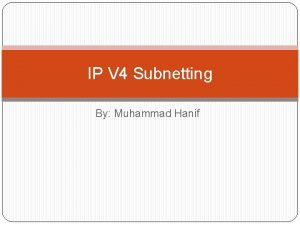 IP V 4 Subnetting By Muhammad Hanif Quotes