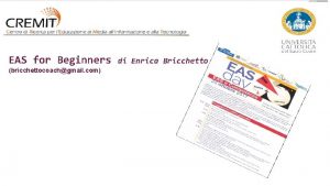 EAS for Beginners bricchettocoachgmail com di Enrica Bricchetto