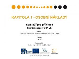 KAPITOLA 1 OSOBN NKLADY Semin pro pjemce finann