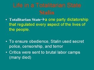 Stalins totalitarian state