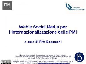 Web e Social Media per lInternazionalizzazione delle PMI