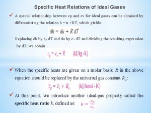 Specific heat relations