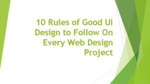 10 rules of good design