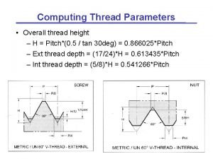 Height of thread