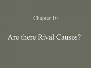 Rival causes in critical thinking