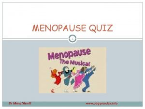 Premature menopause quiz