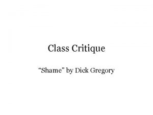 Shame by dick gregory