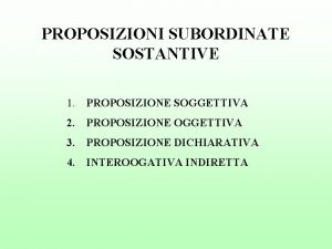 Proposizione soggettiva