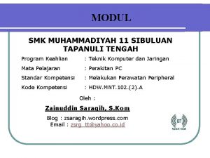 MODUL SMK MUHAMMADIYAH 11 SIBULUAN TAPANULI TENGAH Program