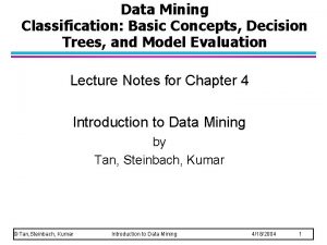 Data Mining Classification Basic Concepts Decision Trees and