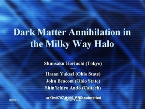 Dark Matter Annihilation in the Milky Way Halo