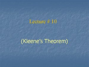 Kleene's theorem