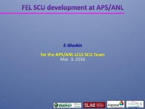 E Gluskin for the APSANL LCLS SCU Team