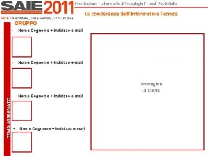 Esercitazione Laboratorio di Tecnologia I prof Paola Gallo