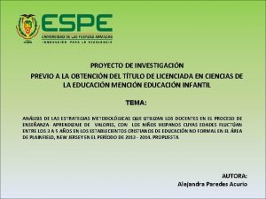 PROYECTO DE INVESTIGACIN PREVIO A LA OBTENCIN DEL