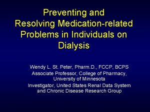 Preventing and Resolving Medicationrelated Problems in Individuals on
