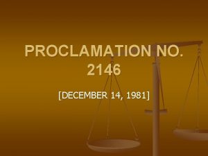Proclamation no. 2146