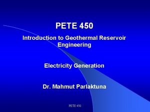 Geothermal enery