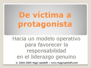 De vctima a protagonista Hacia un modelo operativo