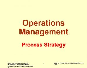 Operations Management Process Strategy Power Point presentation to