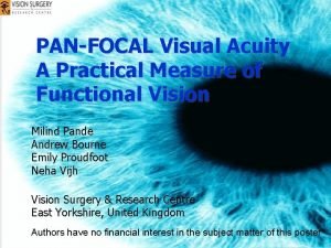 PANFOCAL Visual Acuity A Practical Measure of Functional