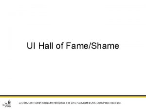 Hall of shame ui