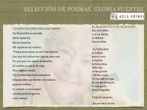 SELECCIN DE POEMAS GLORIA FUERTES CUANDO MADRID ERA