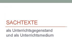 Definition sachtext