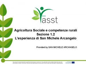 Agricoltura Sociale e competenze rurali Sezione 1 2