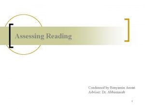 Reading assessment examples