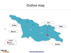 Outline map Gori Kutaisi Tbilisi Batumi Legend Capital