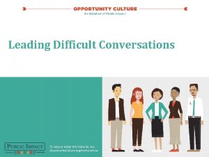 Leading Difficult Conversations To copy or adapt this