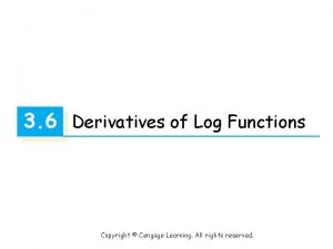 Log derivative rules