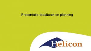 Voorbeeld draaiboek project