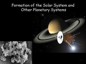 Formation of the Solar System and Other Planetary