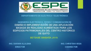 DEPARTAMENTO DE ELCTRICA Y ELECTRNICA INGENIERA ELECTRNICA REDES DEPARTAMENTO DE ELCTRICA Y ELECTRNICA INGENIERA ELECTRNICA REDES